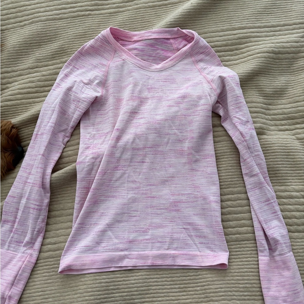 Lululemon swiftly tech race length in space dye sonic pink & strawberry milksha